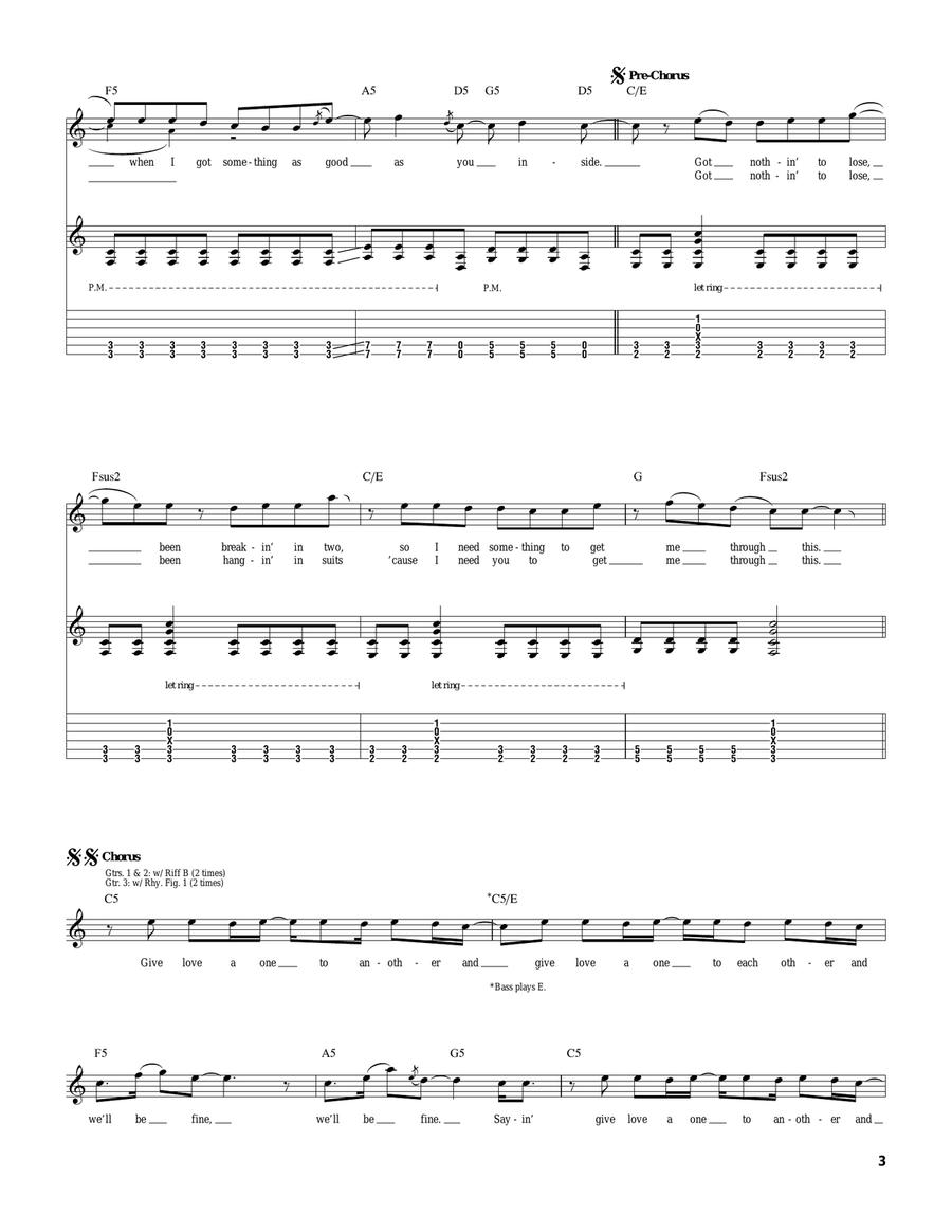 Nothing To Lose Nothing To Lose Guitar Tablature scores gallery preview page 3