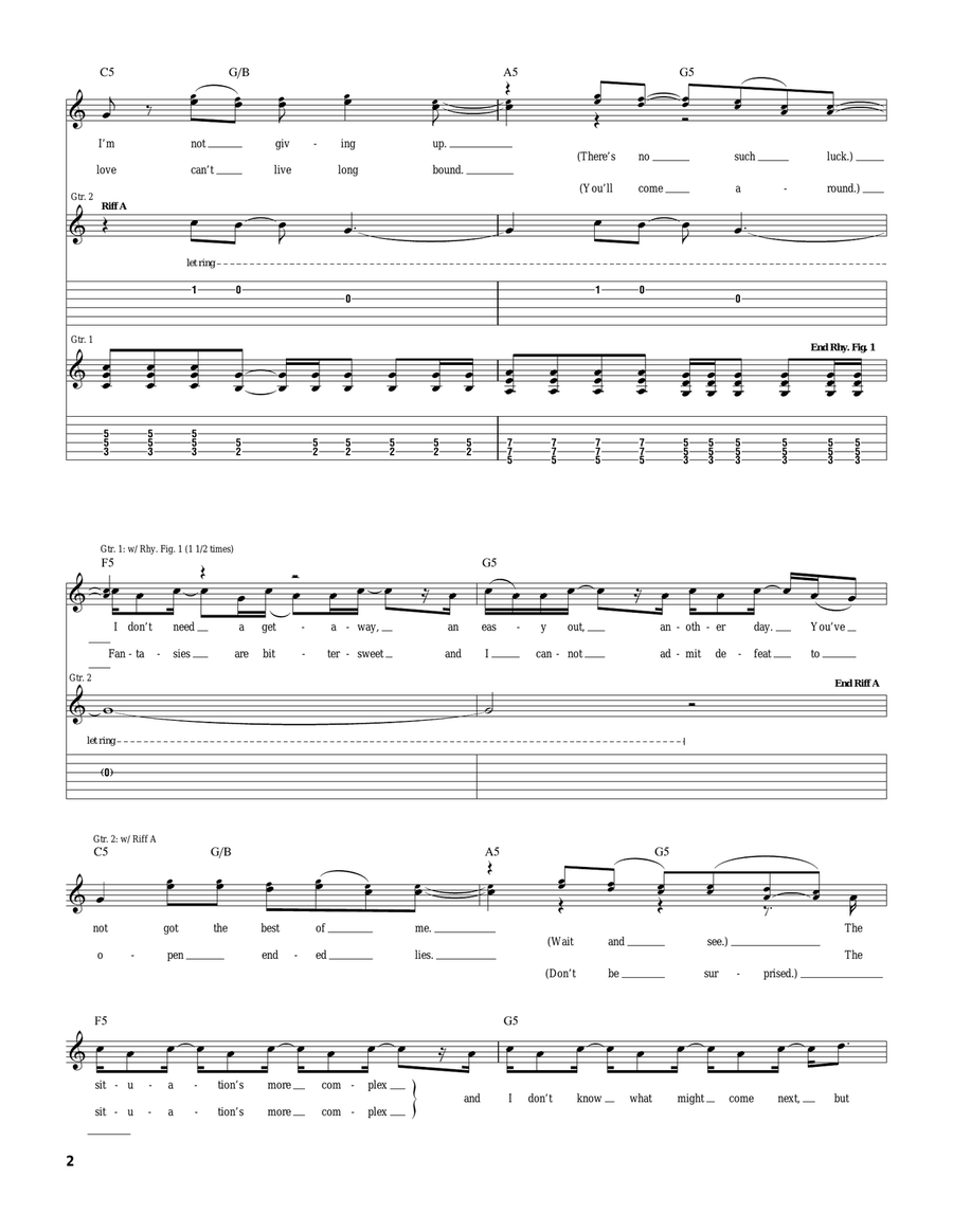 I'm Not Backing Down I'm Not Backing Down Guitar Tablature scores gallery preview page 2