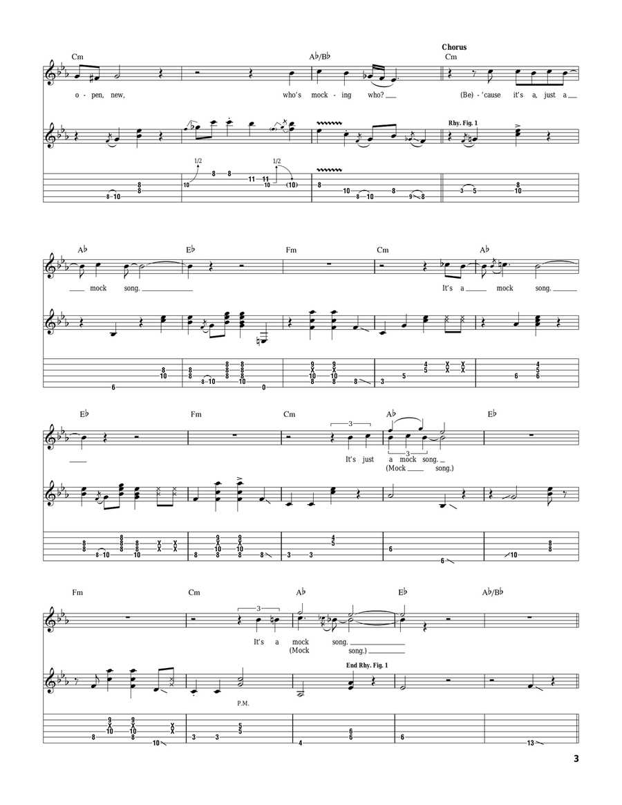 Mock Song Mock Song Guitar Tablature scores gallery preview page 3