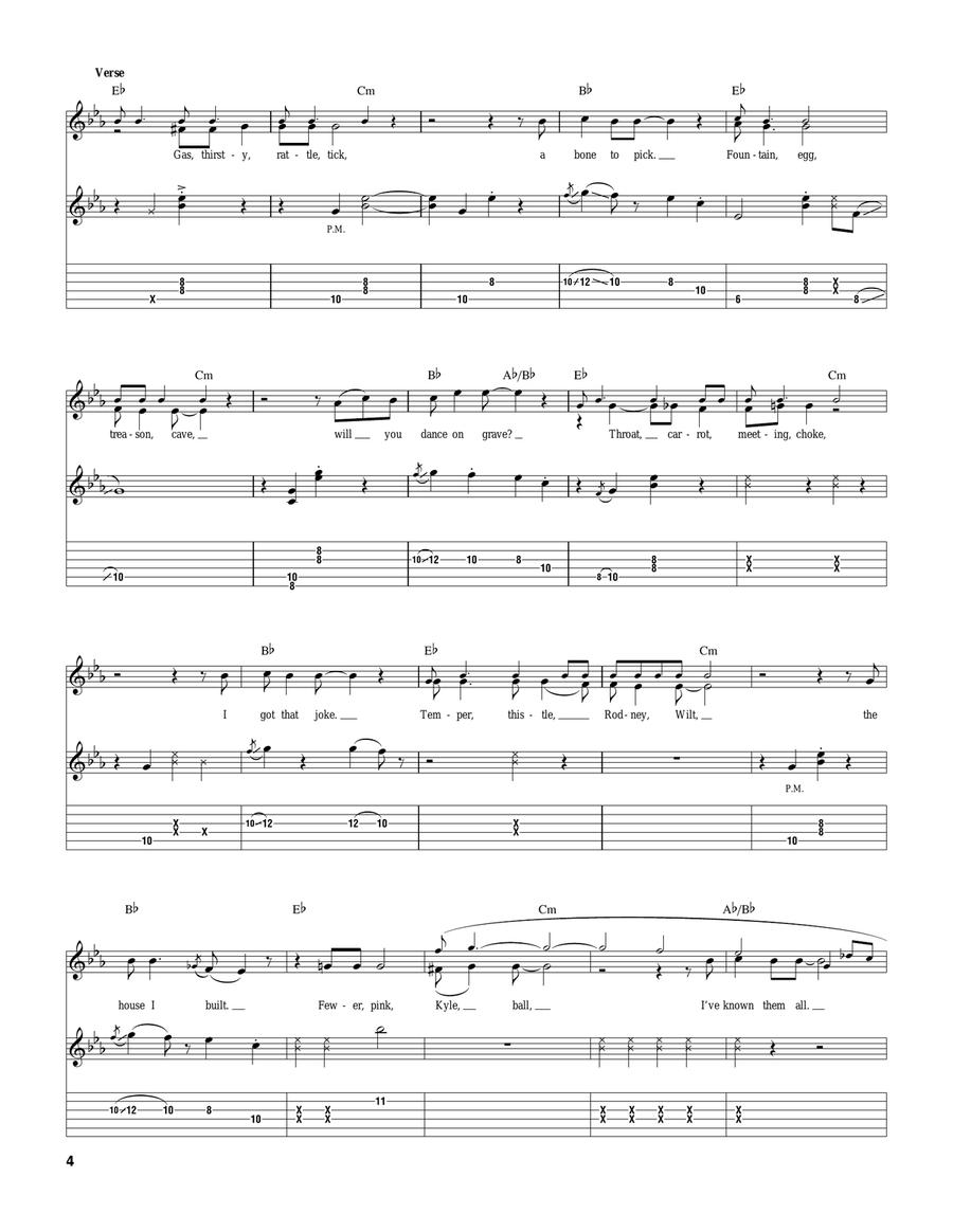 Mock Song Mock Song Guitar Tablature scores gallery preview page 4