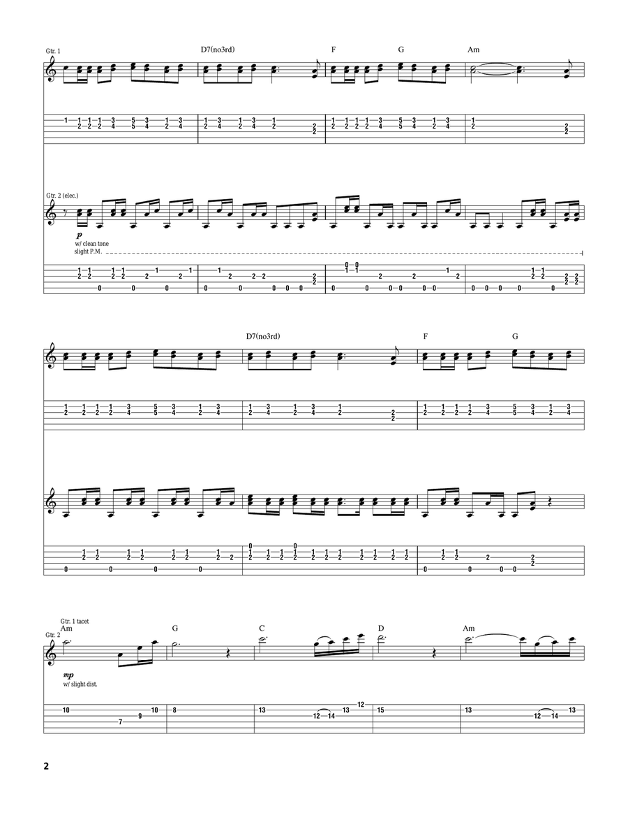 Walls Of The Cave Walls Of The Cave Guitar Tablature scores gallery preview page 2