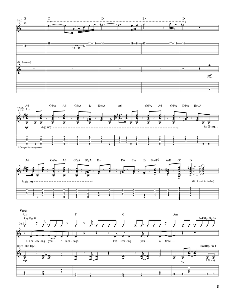 Walls Of The Cave Walls Of The Cave Guitar Tablature scores gallery preview page 3