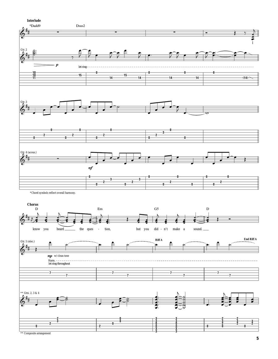 Walls Of The Cave Walls Of The Cave Guitar Tablature scores gallery preview page 5