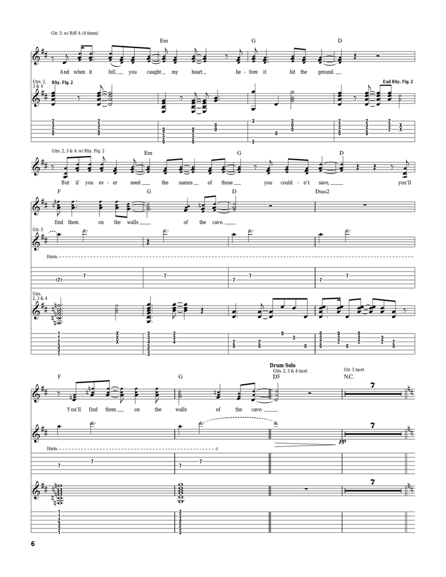 Walls Of The Cave Walls Of The Cave Guitar Tablature scores gallery preview page 6