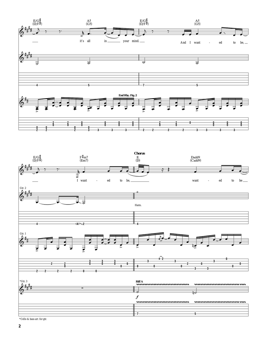 All In Your Mind (It's All In Your Mind) Guitar Tablature scores gallery preview page 2