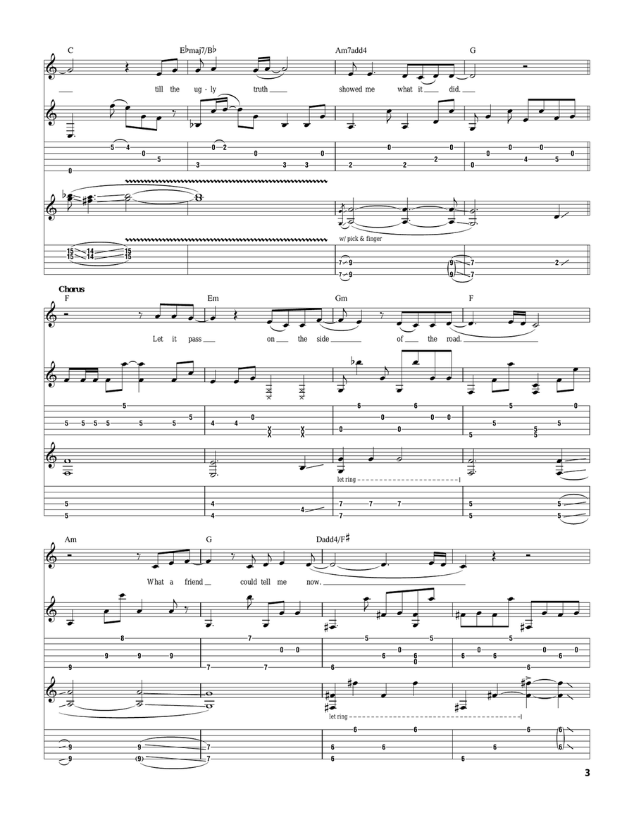 Side Of The Road Side Of The Road Guitar Tablature scores gallery preview page 3