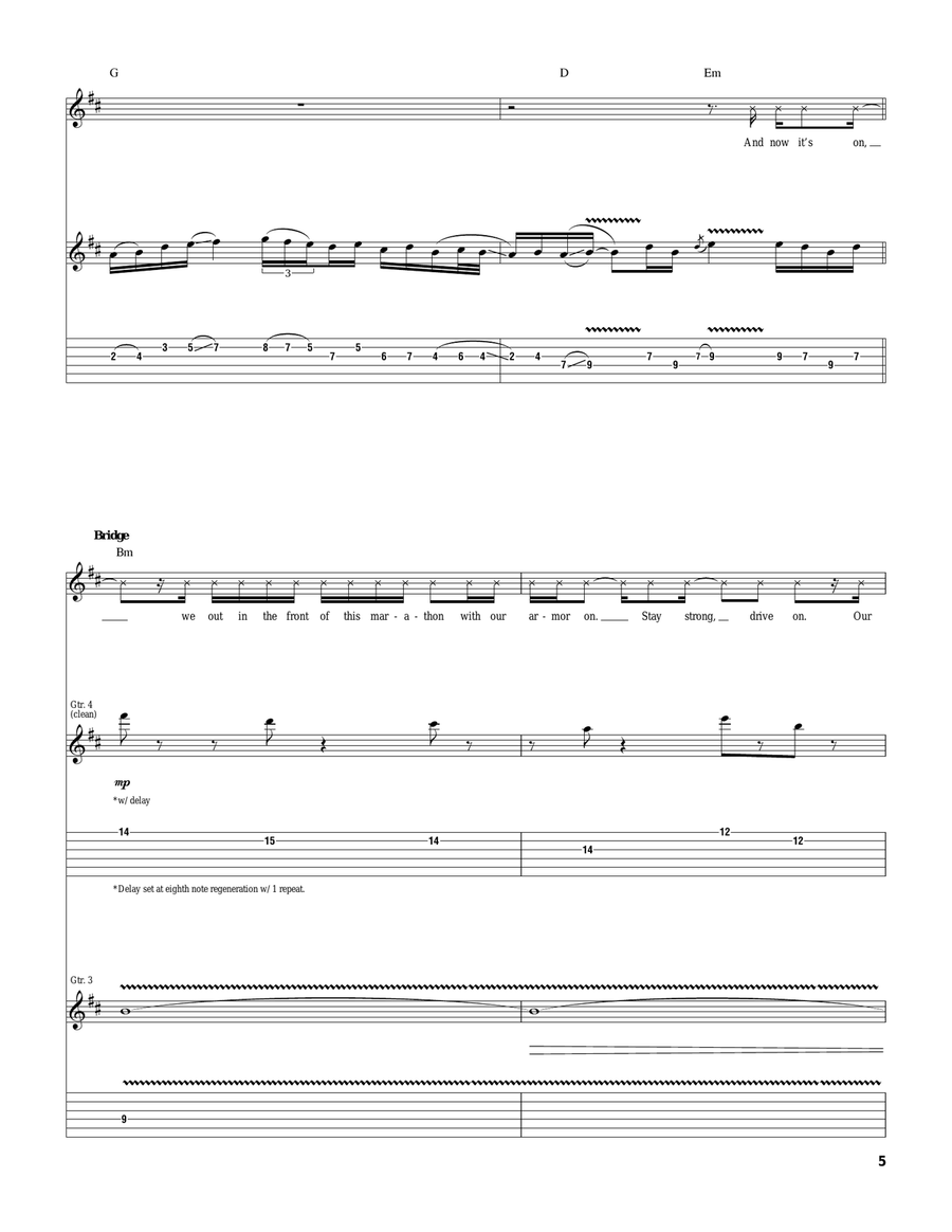 Echelon Echelon Guitar Tablature scores gallery preview page 5