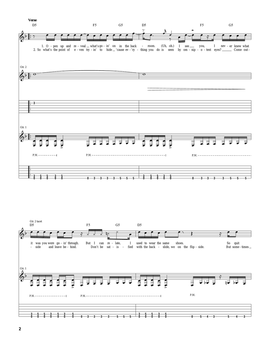 Behind Closed Doors Behind Closed Doors Guitar Tablature scores gallery preview page 2