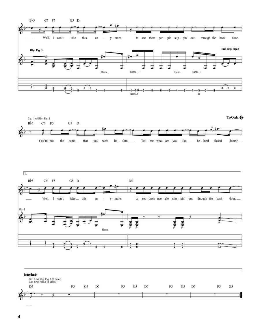 Behind Closed Doors Behind Closed Doors Guitar Tablature scores gallery preview page 4