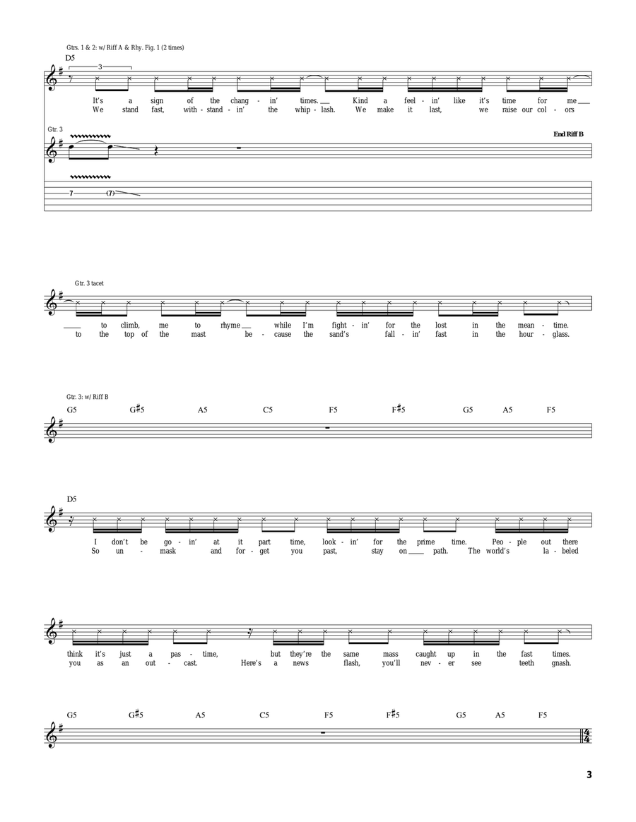 Epidemic Epidemic Guitar Tablature scores gallery preview page 3