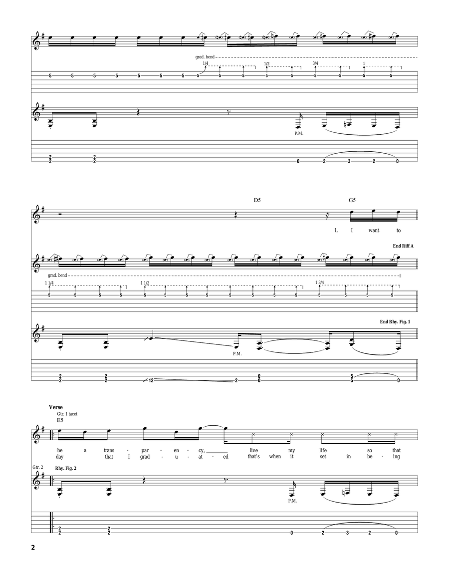 Hindsight Hindsight Guitar Tablature scores gallery preview page 2