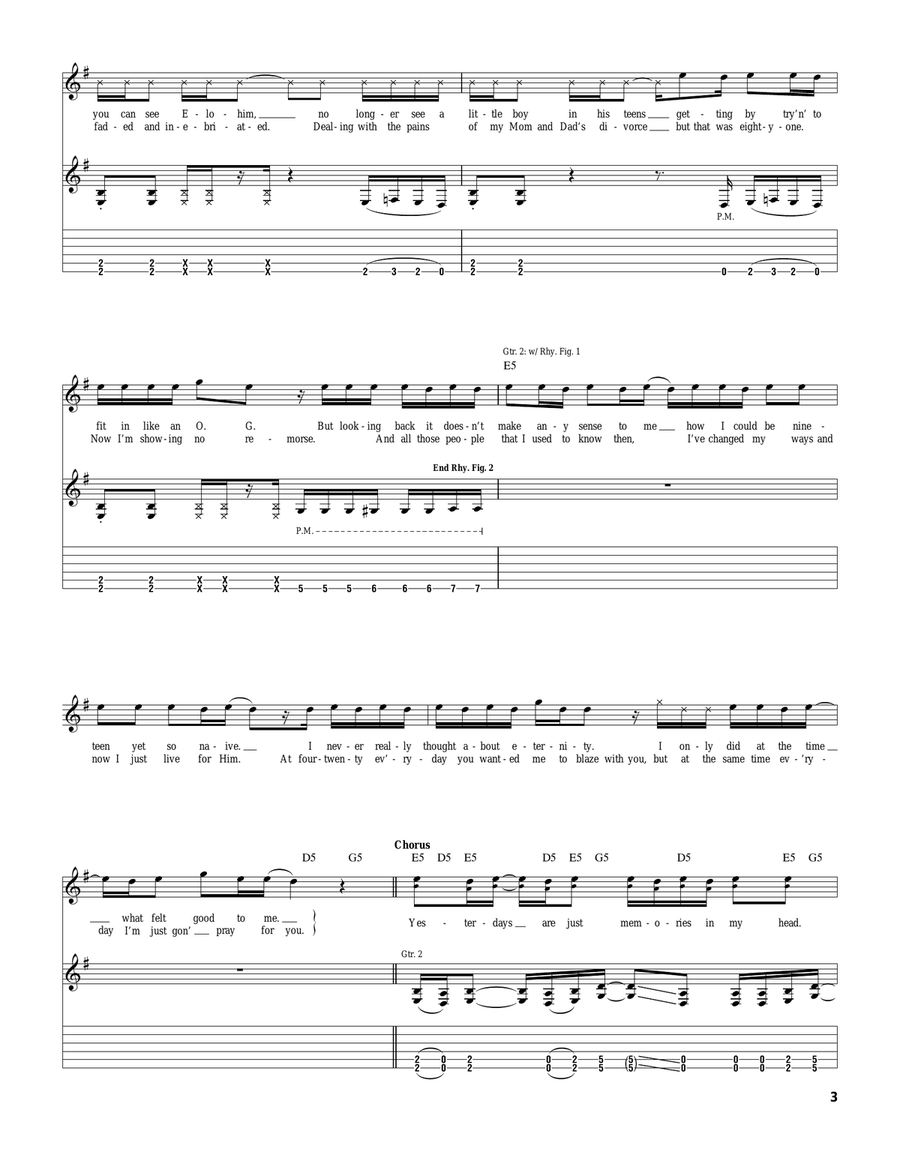 Hindsight Hindsight Guitar Tablature scores gallery preview page 3