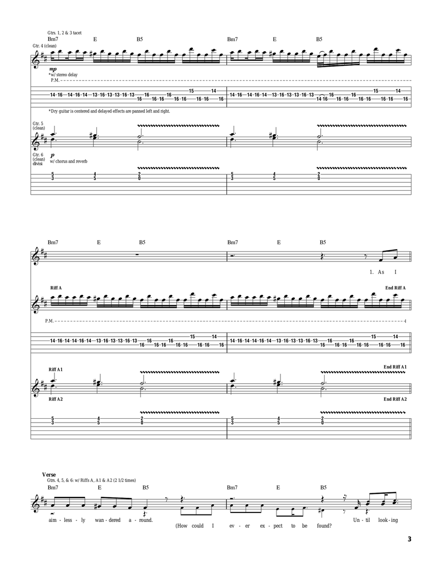 Light At My Feet Light At My Feet Guitar Tablature scores gallery preview page 3