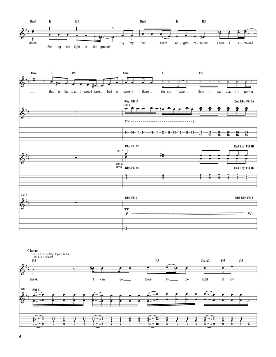 Light At My Feet Light At My Feet Guitar Tablature scores gallery preview page 4
