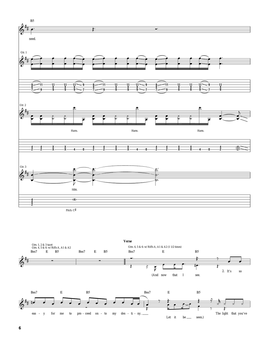 Light At My Feet Light At My Feet Guitar Tablature scores gallery preview page 6