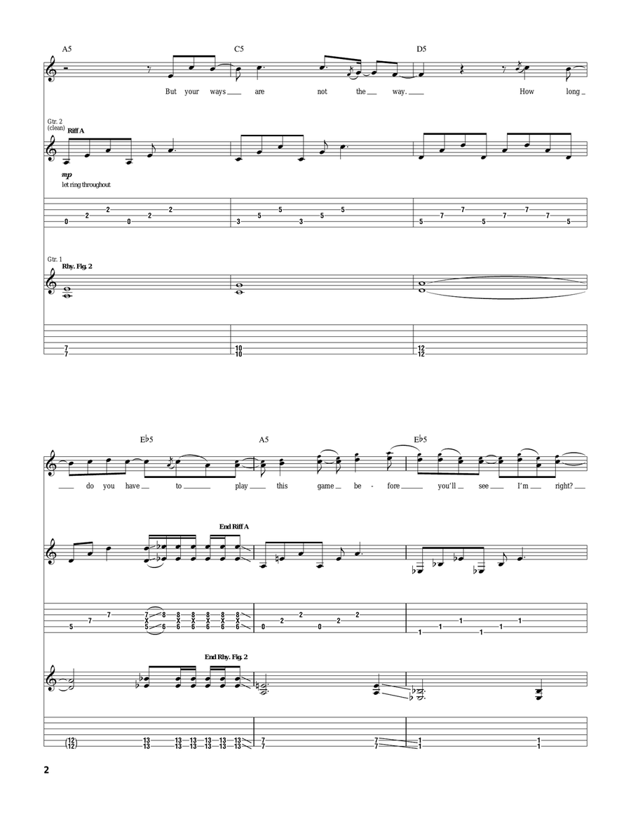 A Shame A Shame Guitar Tablature scores gallery preview page 2