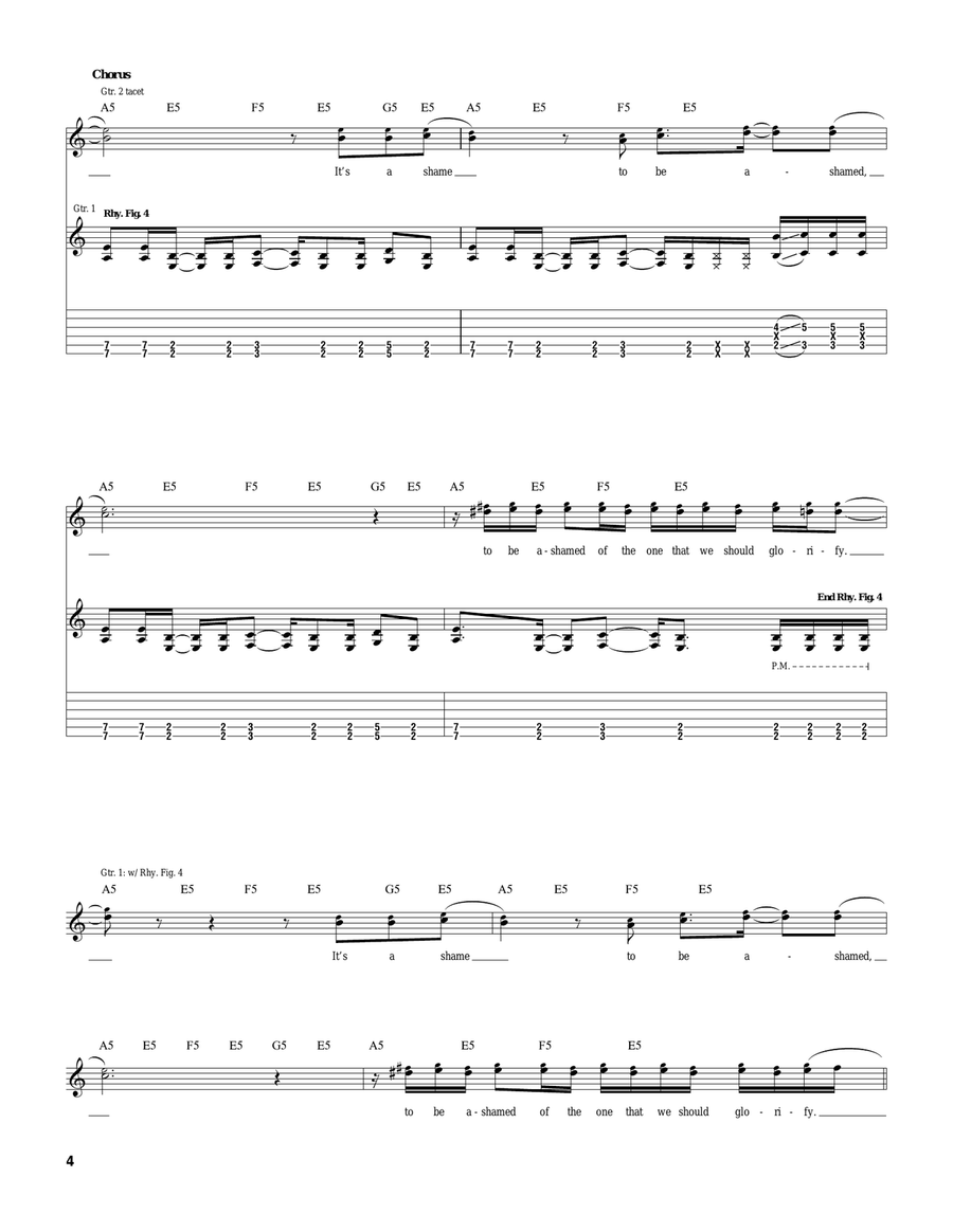A Shame A Shame Guitar Tablature scores gallery preview page 4