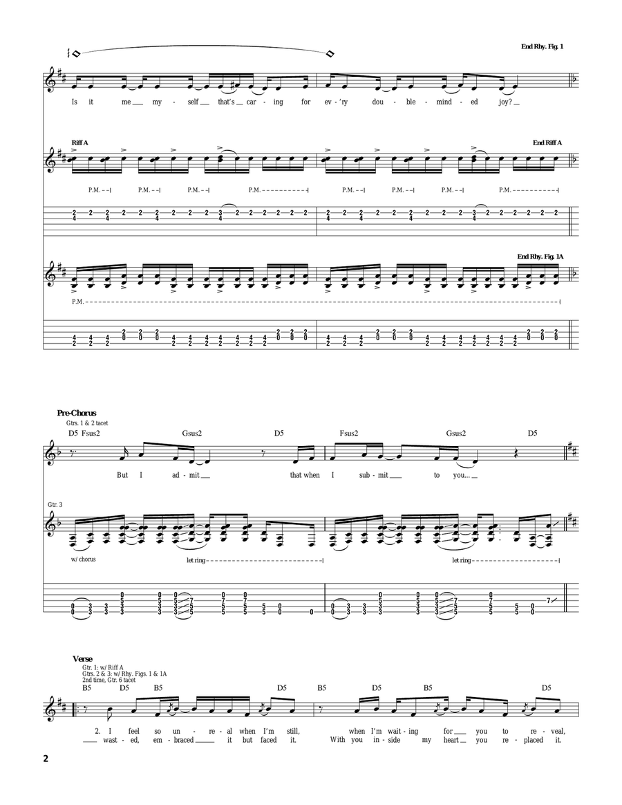 Further From Myself Further From Myself Guitar Tablature scores gallery preview page 2