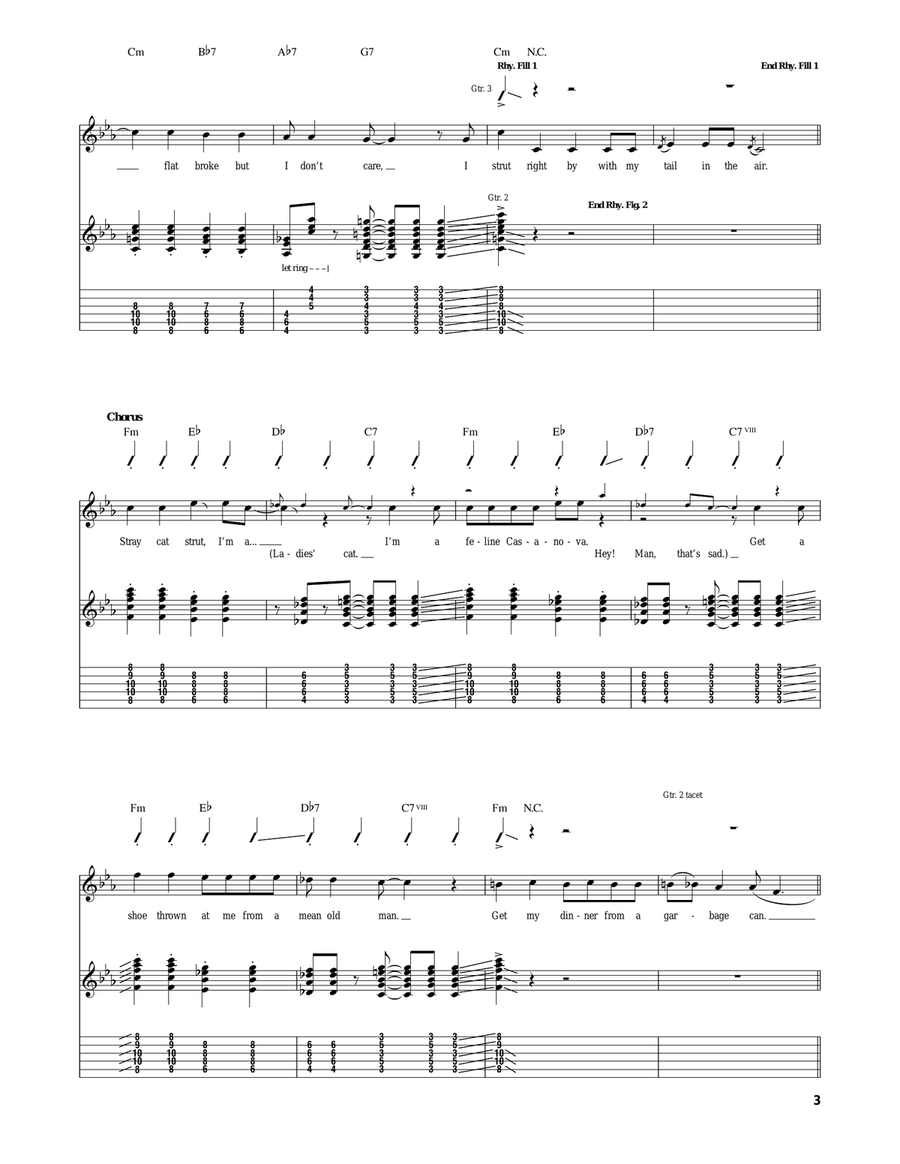 Stray Cat Strut Stray Cat Strut Acoustic Guitar scores gallery preview page 3