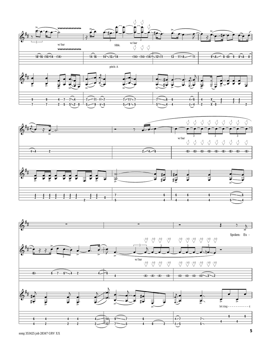 I Don't Live Today Electric Guitar scores gallery preview page 5