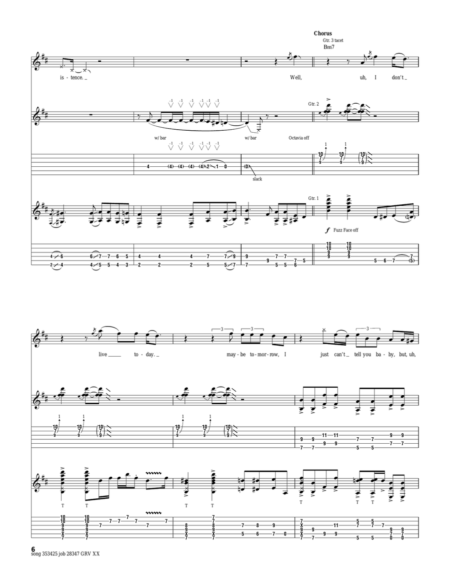 I Don't Live Today Electric Guitar scores gallery preview page 6