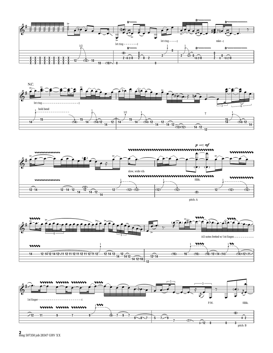 Machine Gun Machine Gun Guitar Tablature scores gallery preview page 2