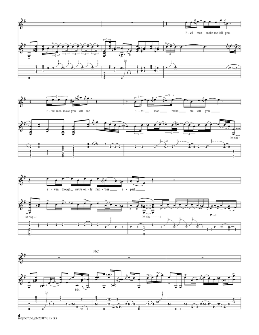 Machine Gun Machine Gun Guitar Tablature scores gallery preview page 4