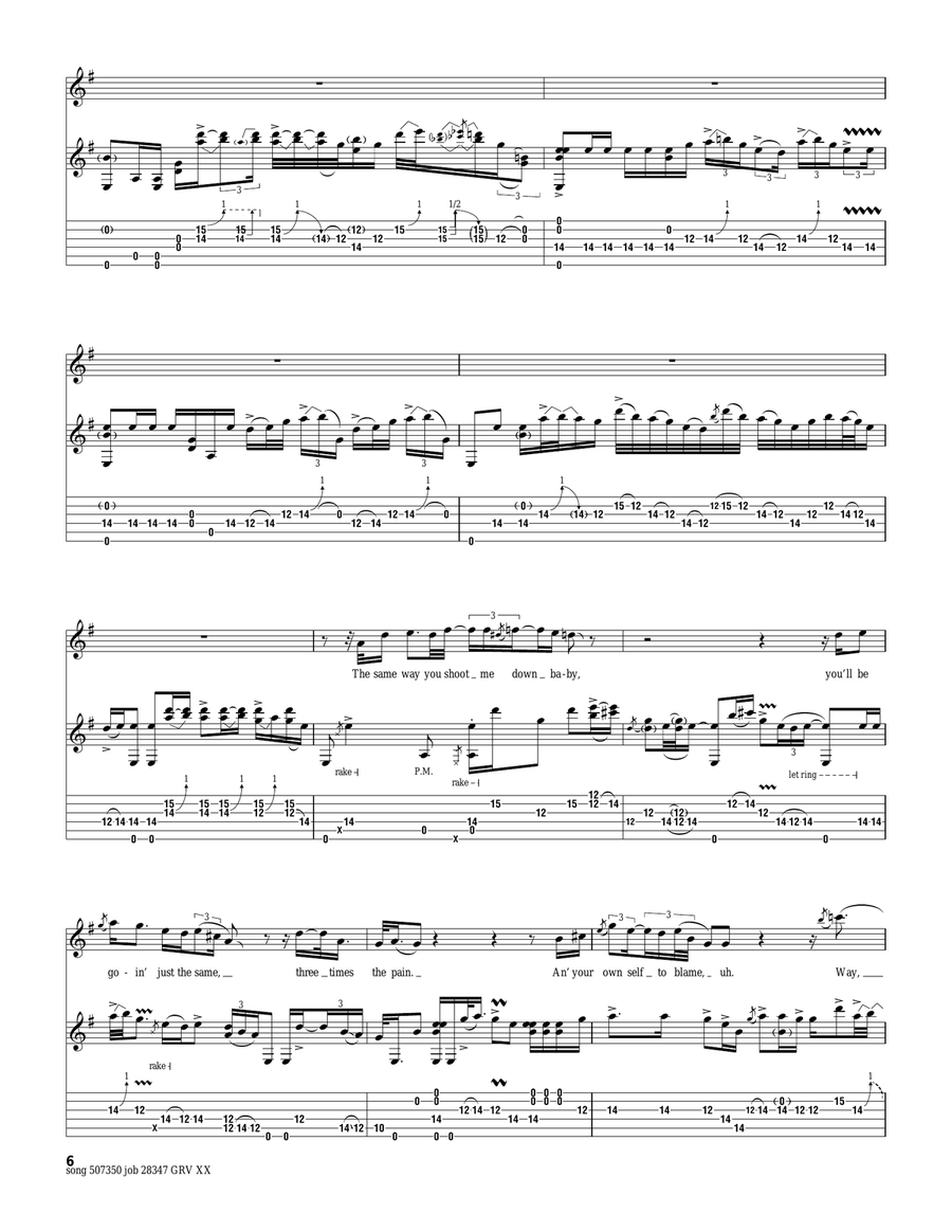 Machine Gun Machine Gun Guitar Tablature scores gallery preview page 6