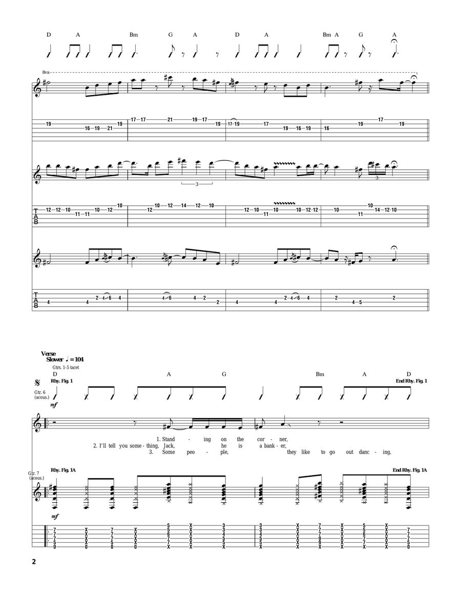 Sweet Jane Sweet Jane Guitar Tablature scores gallery preview page 2