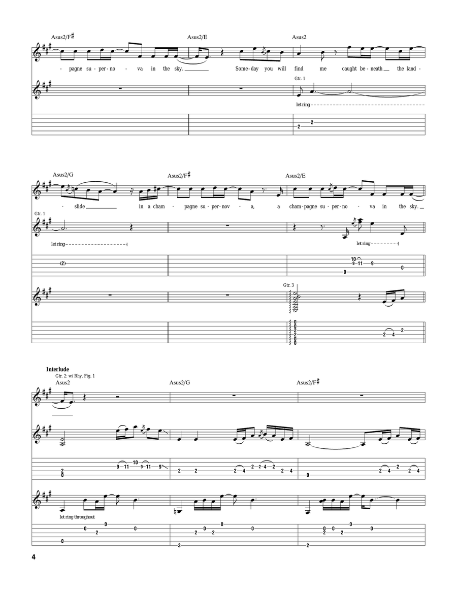 Champagne Supernova Champagne Supernova Acoustic Guitar scores gallery preview page 4