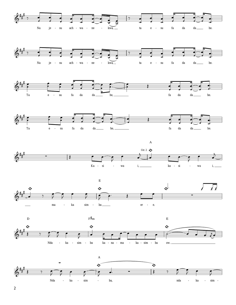 Elias Elias Guitar Tablature scores gallery preview page 2