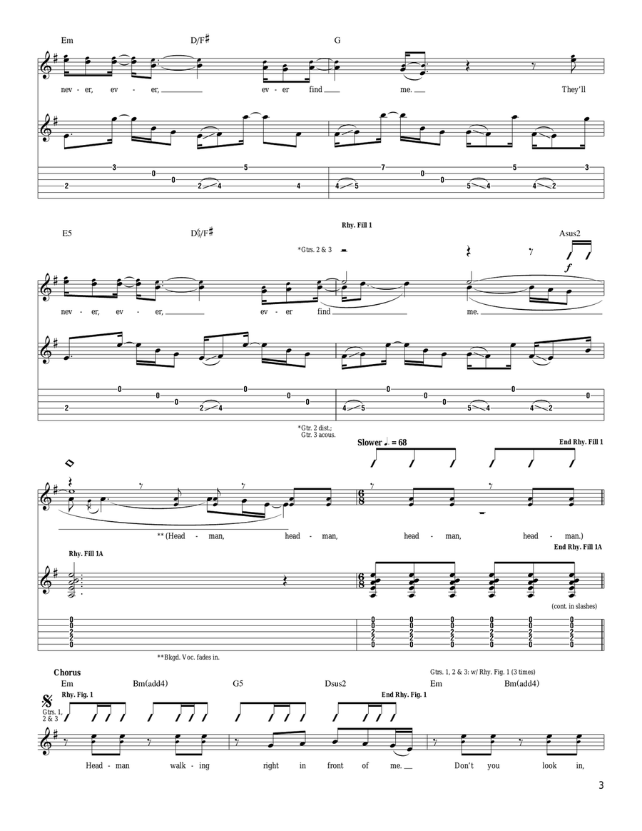 Even Even Guitar Tablature scores gallery preview page 3