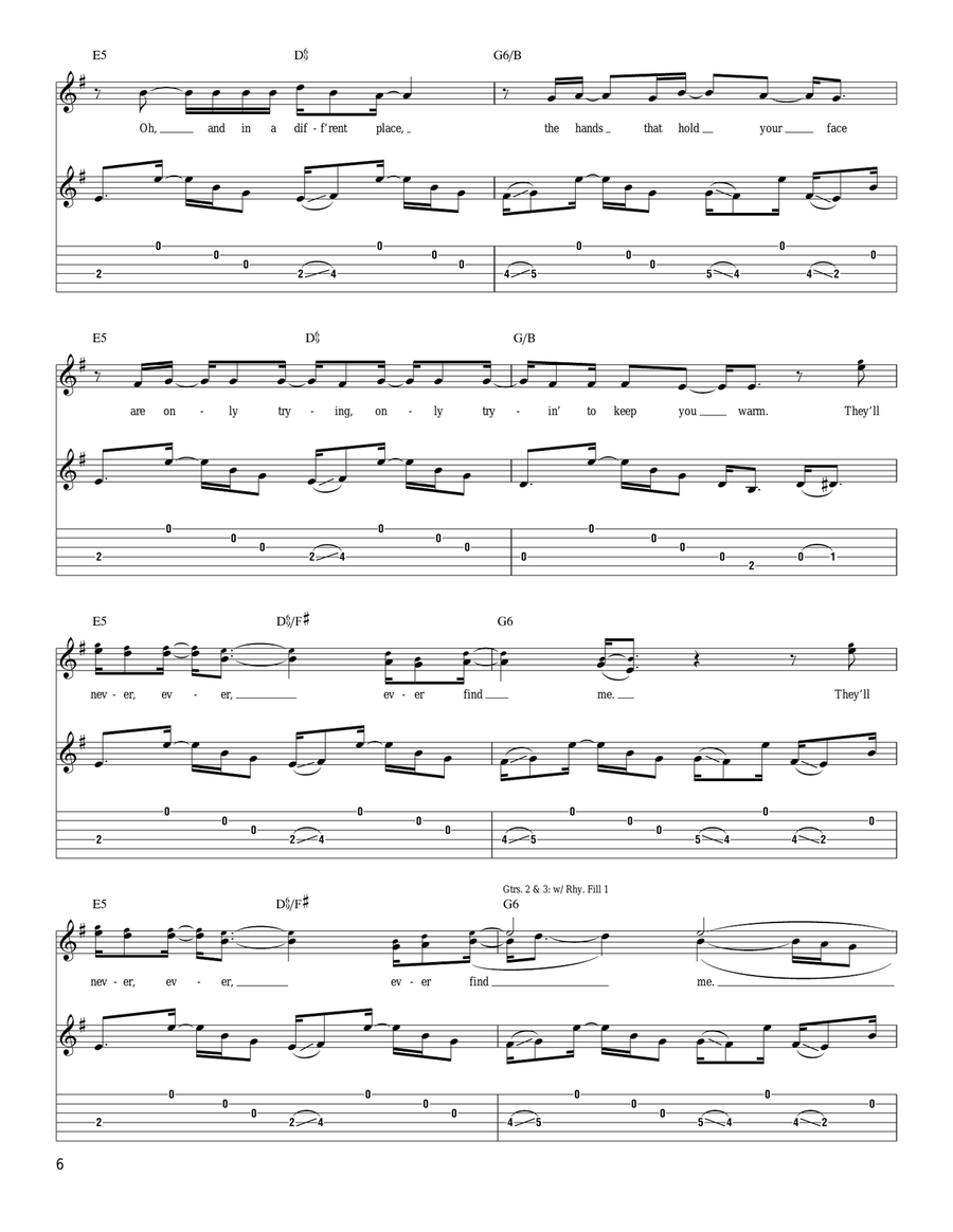 Even Even Guitar Tablature scores gallery preview page 6