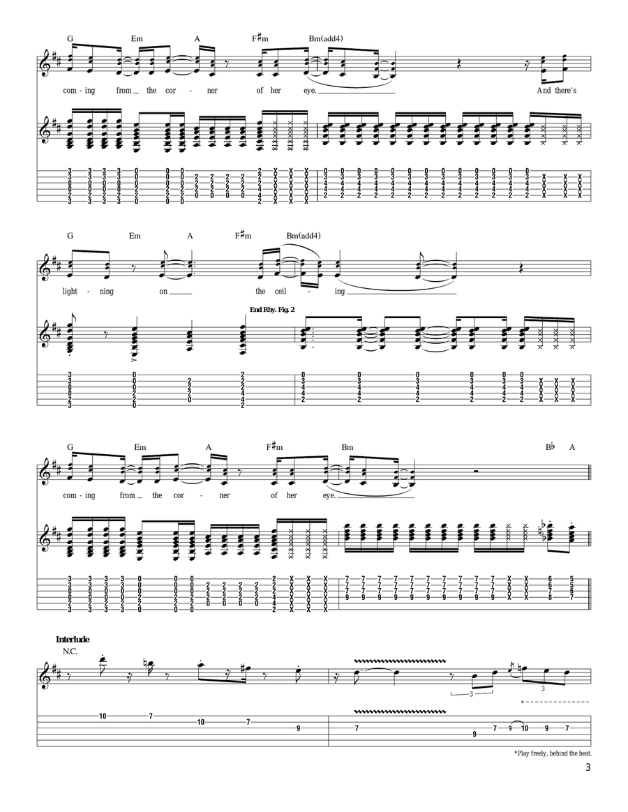 Lightning Lightning Guitar Tablature scores gallery preview page 3