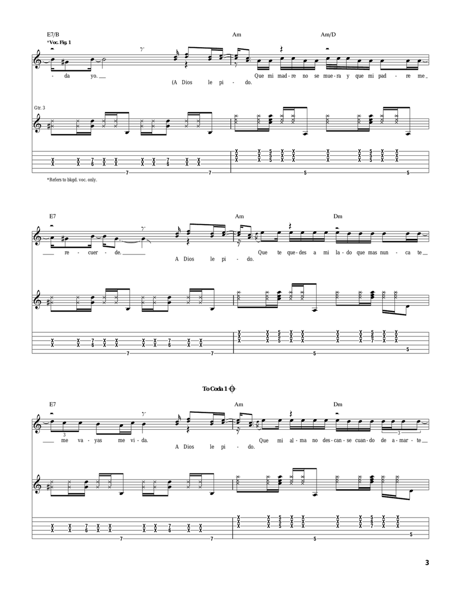 A Dios Le Pido A Dios Le Pido Acoustic Guitar scores gallery preview page 3