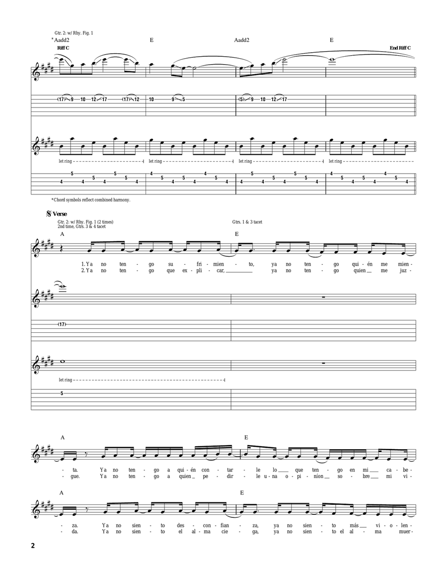 Nada Nada Acoustic Guitar scores gallery preview page 2