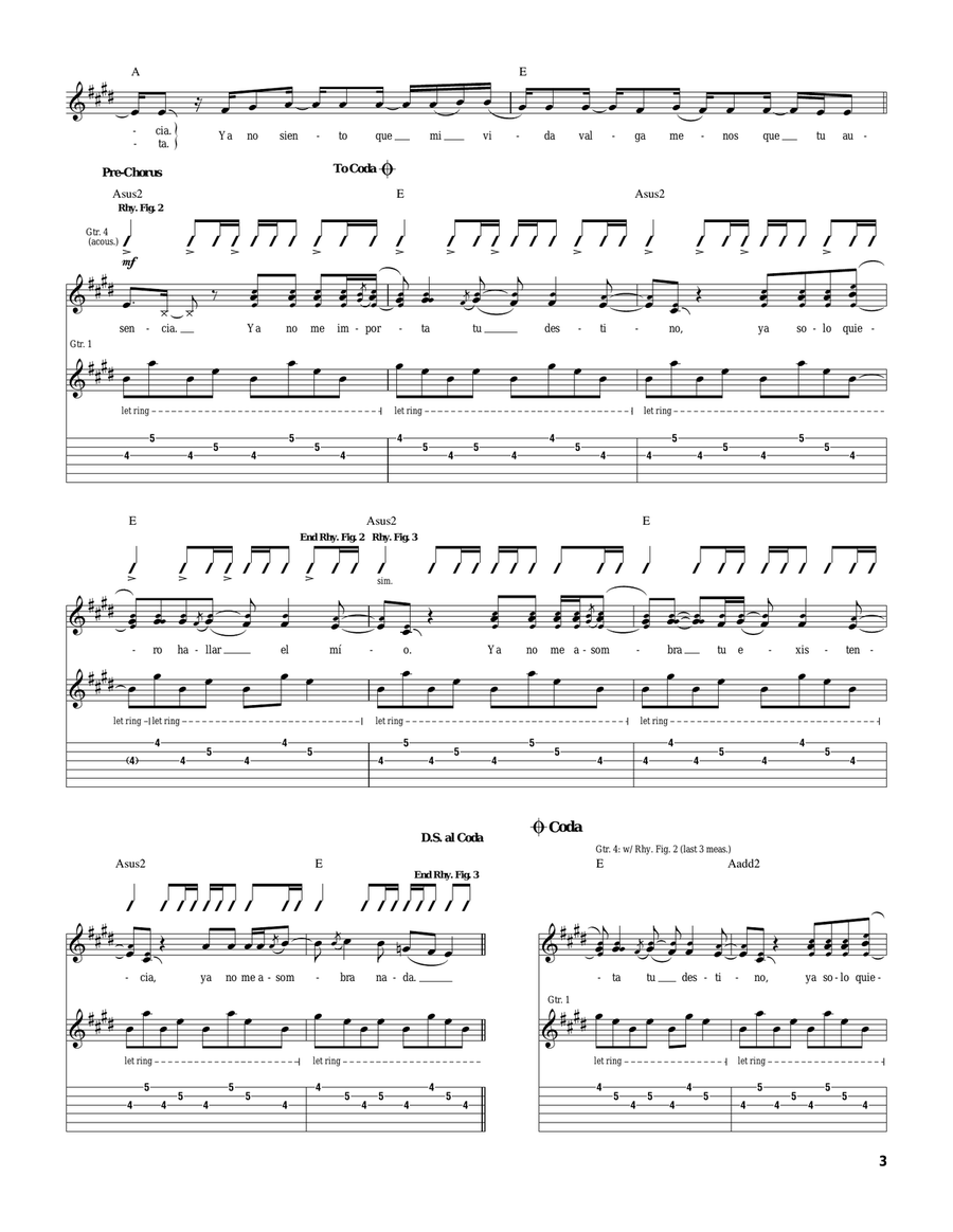 Nada Nada Acoustic Guitar scores gallery preview page 3