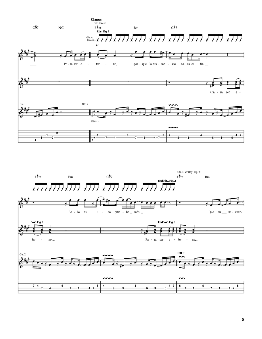 Para Ser Eterno Para Ser Eterno Acoustic Guitar scores gallery preview page 5