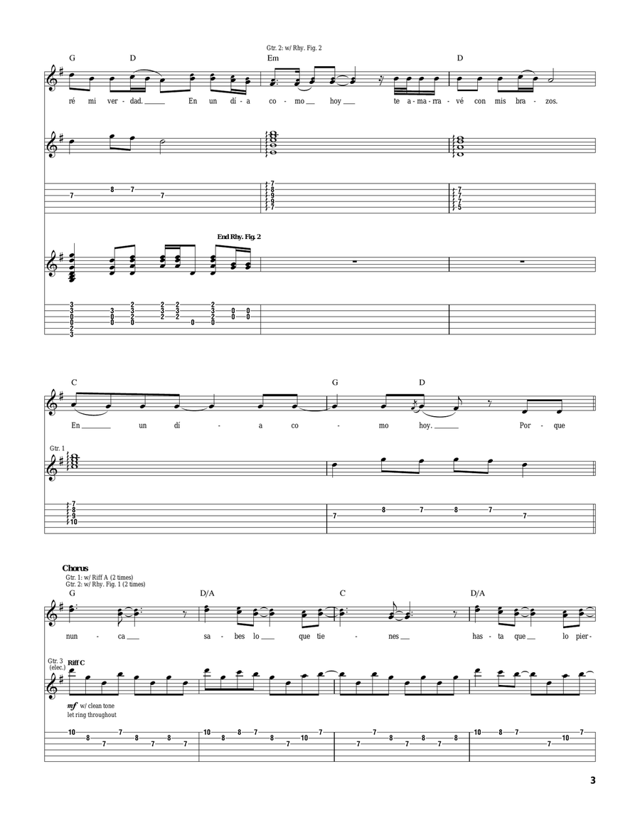 Un Dia Normal Un Dia Normal Acoustic Guitar scores gallery preview page 3