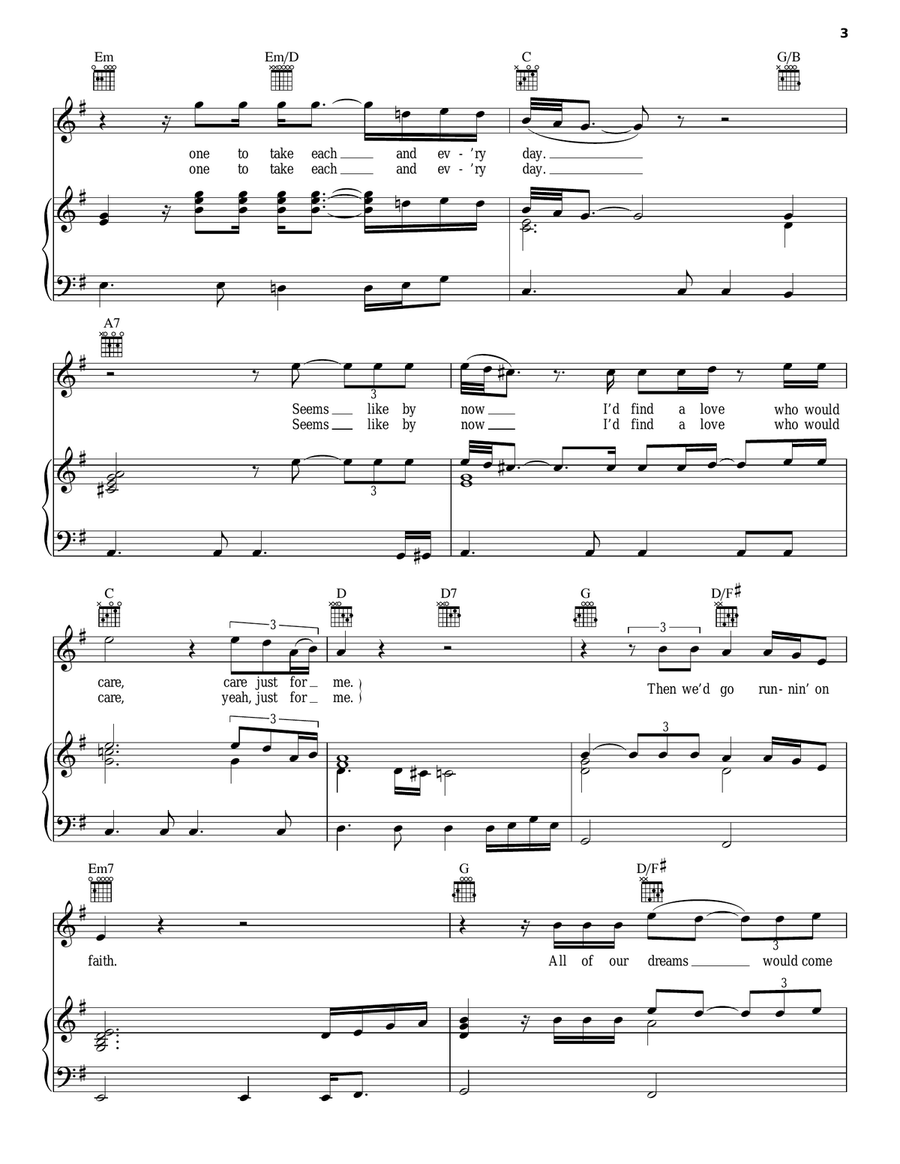 Running On Faith Running On Faith Piano, Vocal, Guitar scores gallery preview page 3