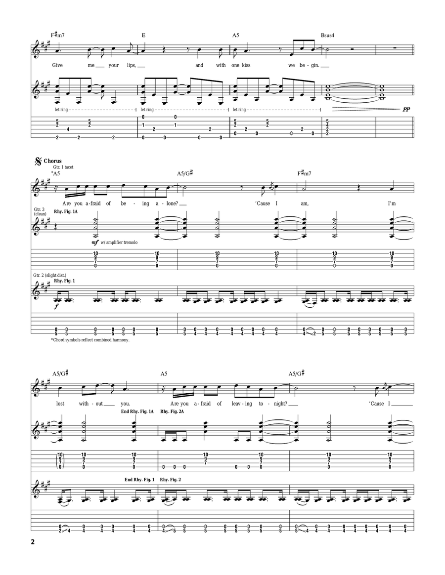 I'm Lost Without You Electric Guitar scores gallery preview page 2