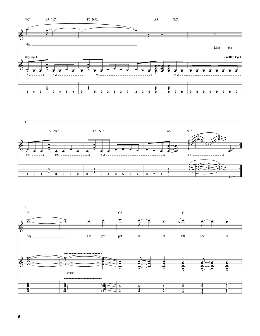 Never Die Never Die Electric Guitar scores gallery preview page 6