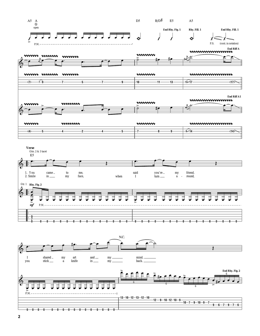 Liar Liar Electric Guitar scores gallery preview page 2