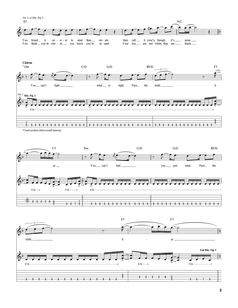 Liar Liar Electric Guitar scores gallery preview page 3