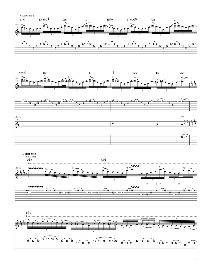 Liar Liar Electric Guitar scores gallery preview page 5
