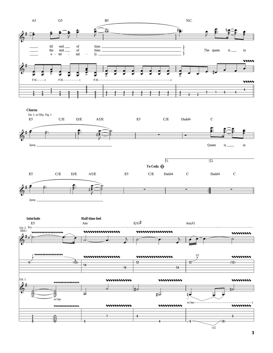 Queen In Love Queen In Love Electric Guitar scores gallery preview page 3
