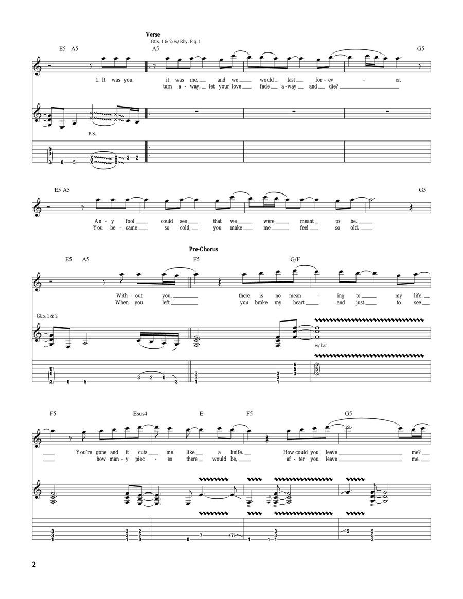 You Don't Remember I'll Never Forget Electric Guitar scores gallery preview page 2