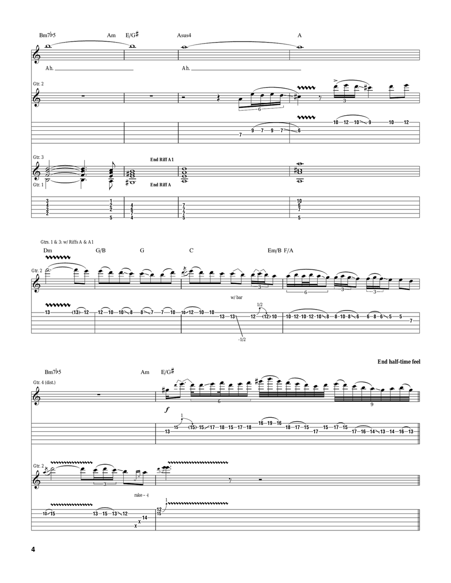 You Don't Remember I'll Never Forget Electric Guitar scores gallery preview page 4