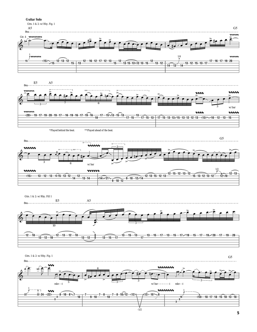 You Don't Remember I'll Never Forget Electric Guitar scores gallery preview page 5