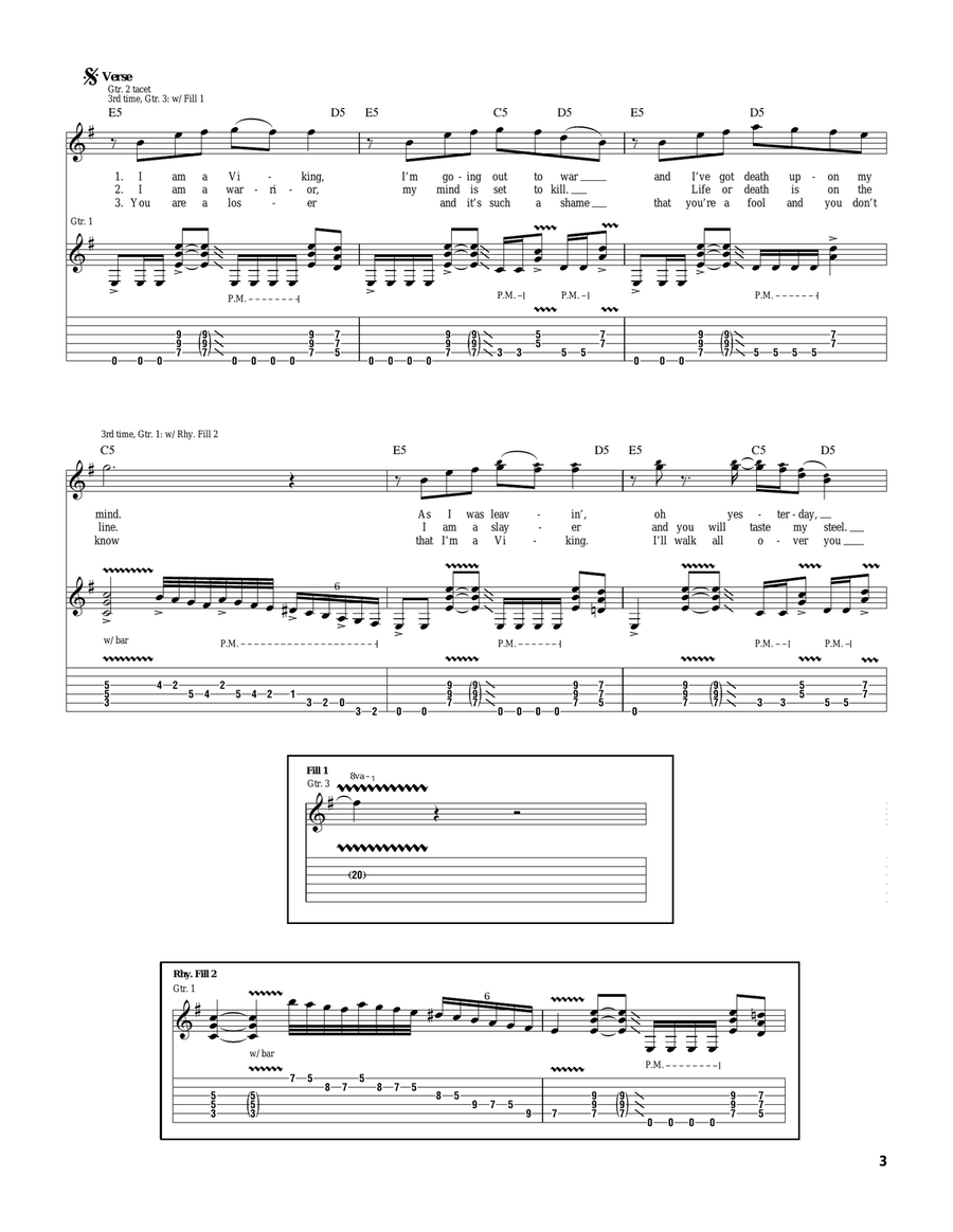 I Am A Viking I Am A Viking Electric Guitar scores gallery preview page 3